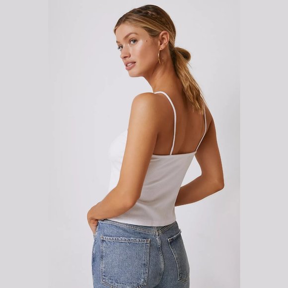 NEW Anthropologie Size Large, Corseted Cropped Cami - White - Picture 3 of 4